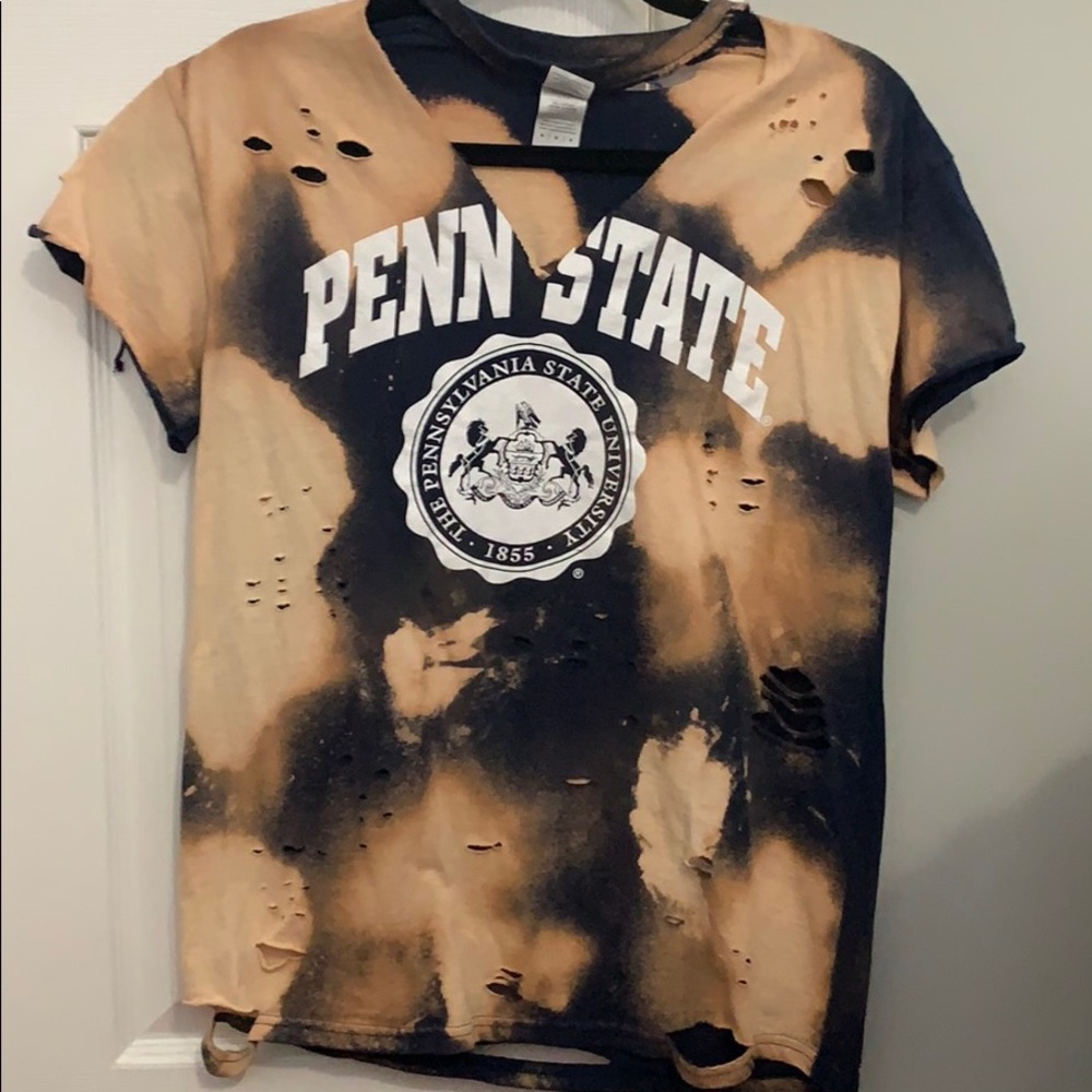 Distressed and bleached penn state t shirt